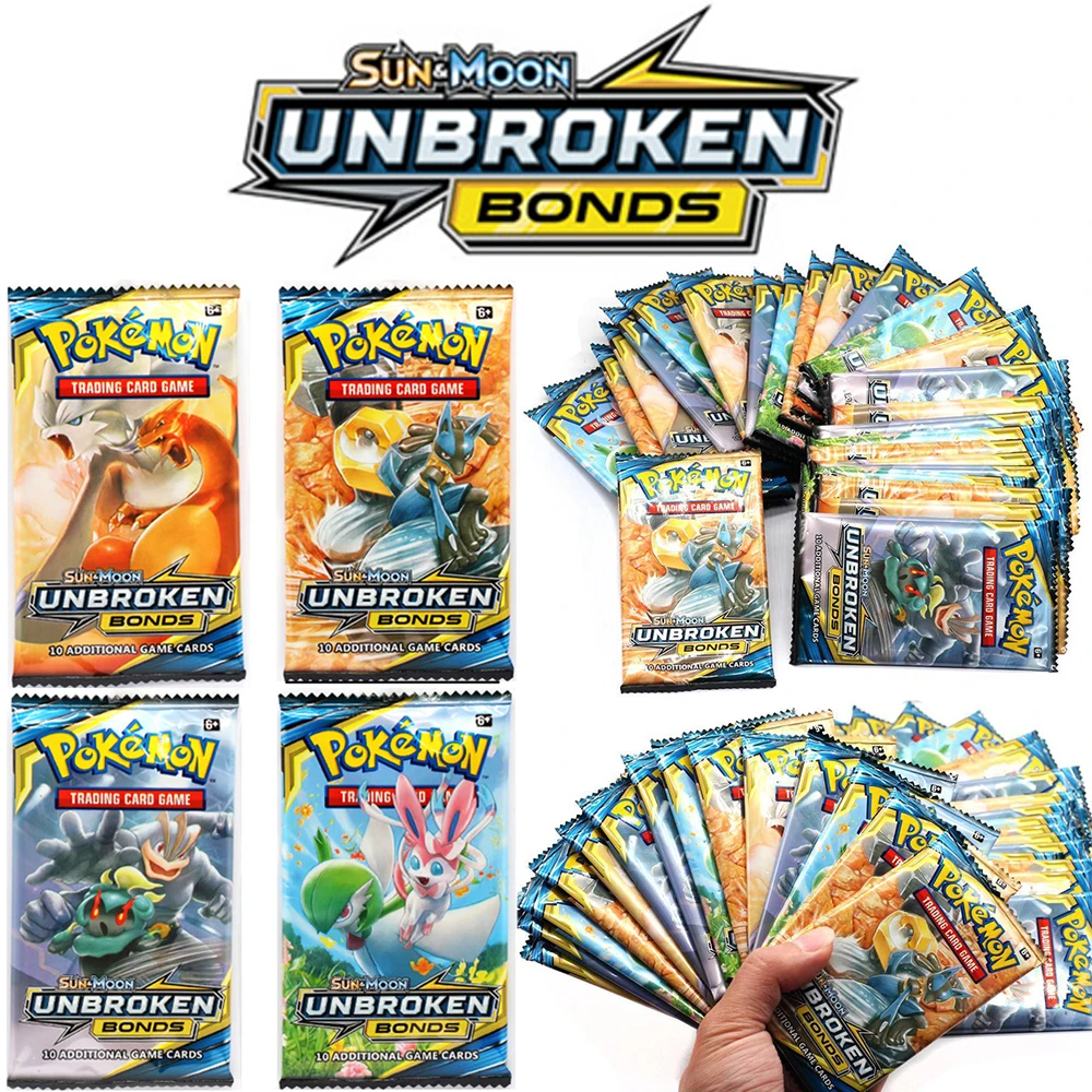 

Pokemon Cards Sun & Moon GX Team Up Unbroken Bond Unified Minds Evolutions Booster Collectible Trading Cards Game For Children