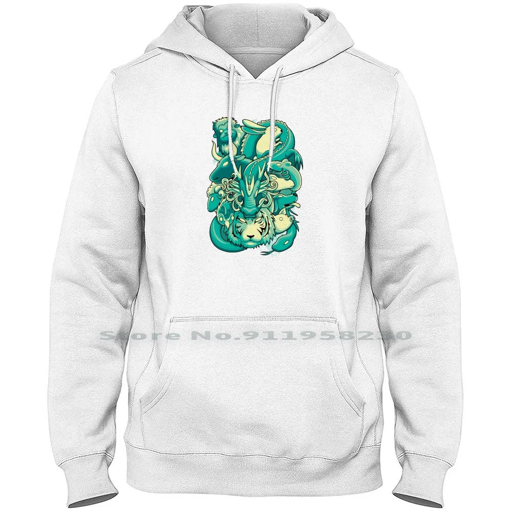 

Толстовка с капюшоном в виде китайского знака зодиака, свитер большого размера 6XL, кино из хлопка с китайским знаком зодиака, комикс, игрушка...