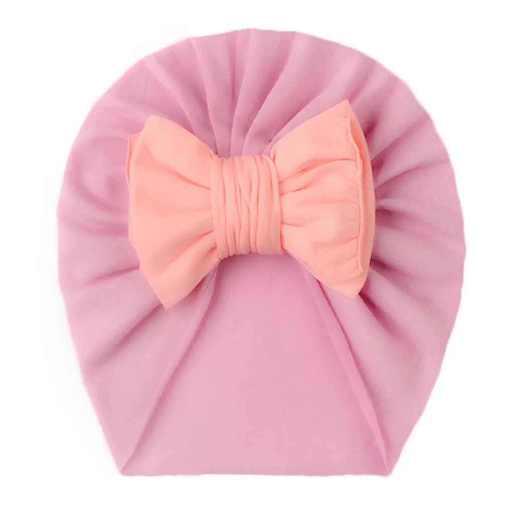 

0-4T Bow Baby Beanie Baby Girls Turban Hat Newborn Hospital Warm Headwrap Cute Infant Bebe Bowknot Headwrap Child Chapeau Turban