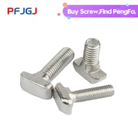 peng fa 304 stainless steel t screw european standard bolt with step is applicable to m5m6m8 for 203045 profile