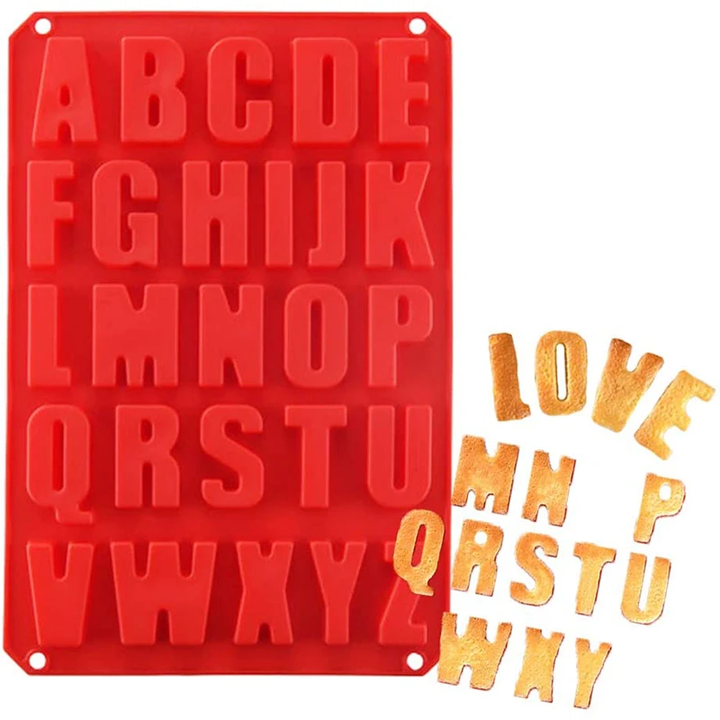 

Large Silicone Alphabet Baking Moulds Cake Baking Utensils Good Toughness DIY Ice Tray Letter Cake Mold Cake Decorating Tools