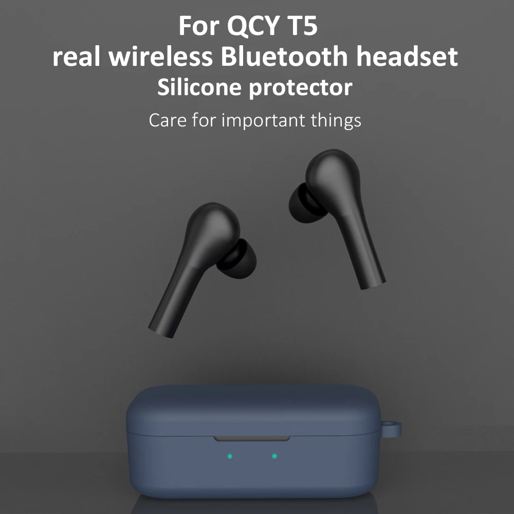 Пылезащитный противоударный чехол для наушников QCY T5 Bluetooth гарнитура силиконовый