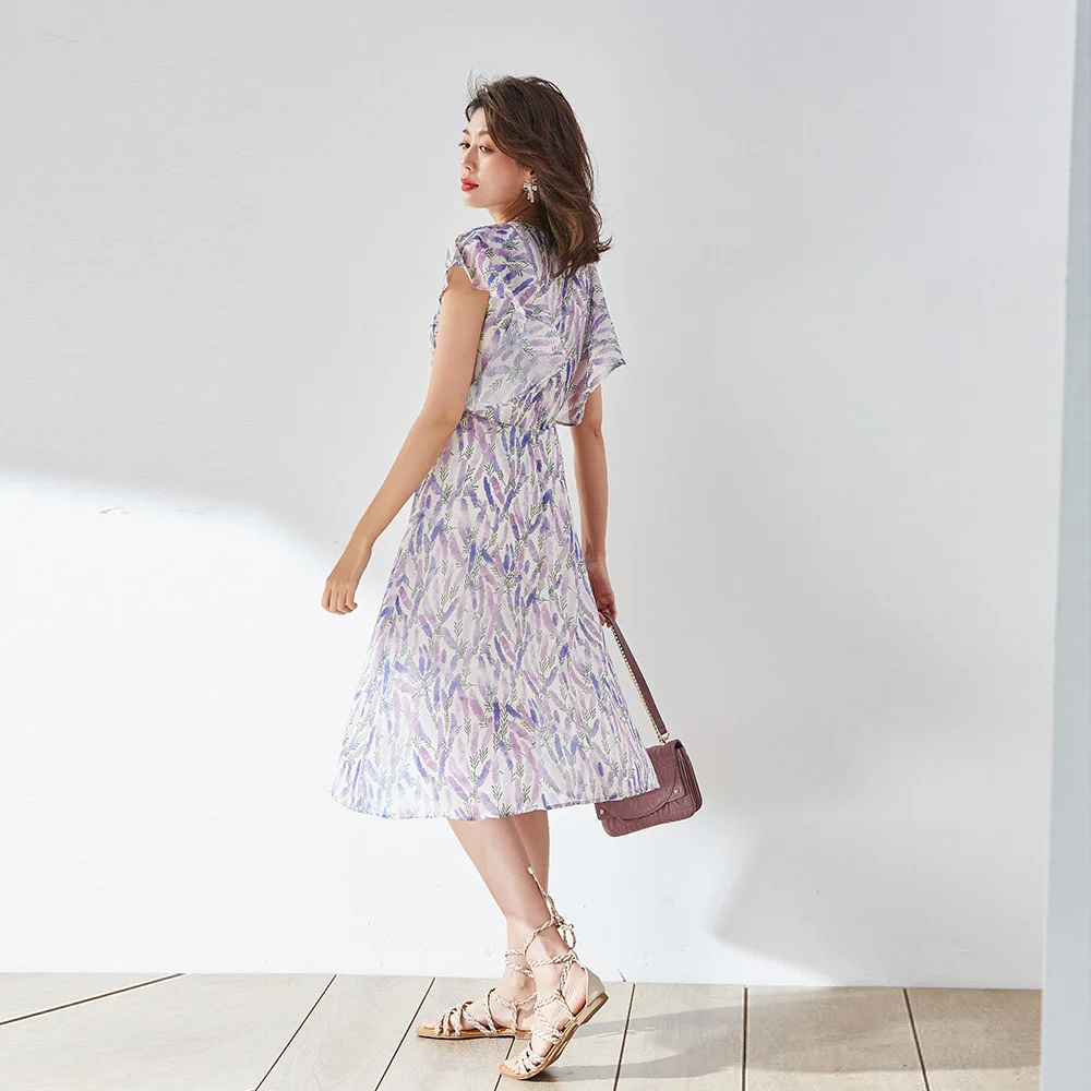 

JCHB 2021 High Quality Summer Dress Elegant Floral Dresses for Women Korean Fashion Midi Dress Female Vestido De Mujer Pph3972