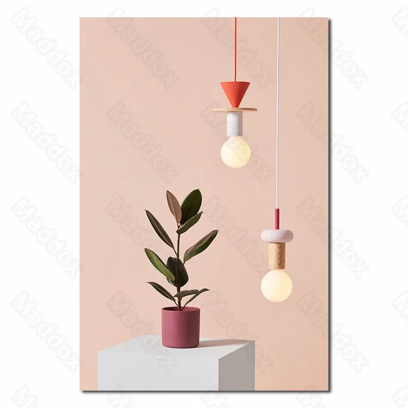 

Canvas Printing Minimalist Girly Heart Advanced Distinctive Style Potted Lamps and Lanterns Fashion Home Decoration Painting