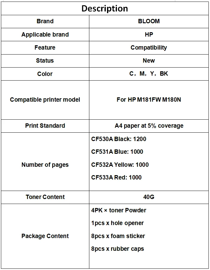 Заправка картридж с порошковым тонером набор инструментов для hp CF530A 205A картридж LaserJet Pro M181fw M180n