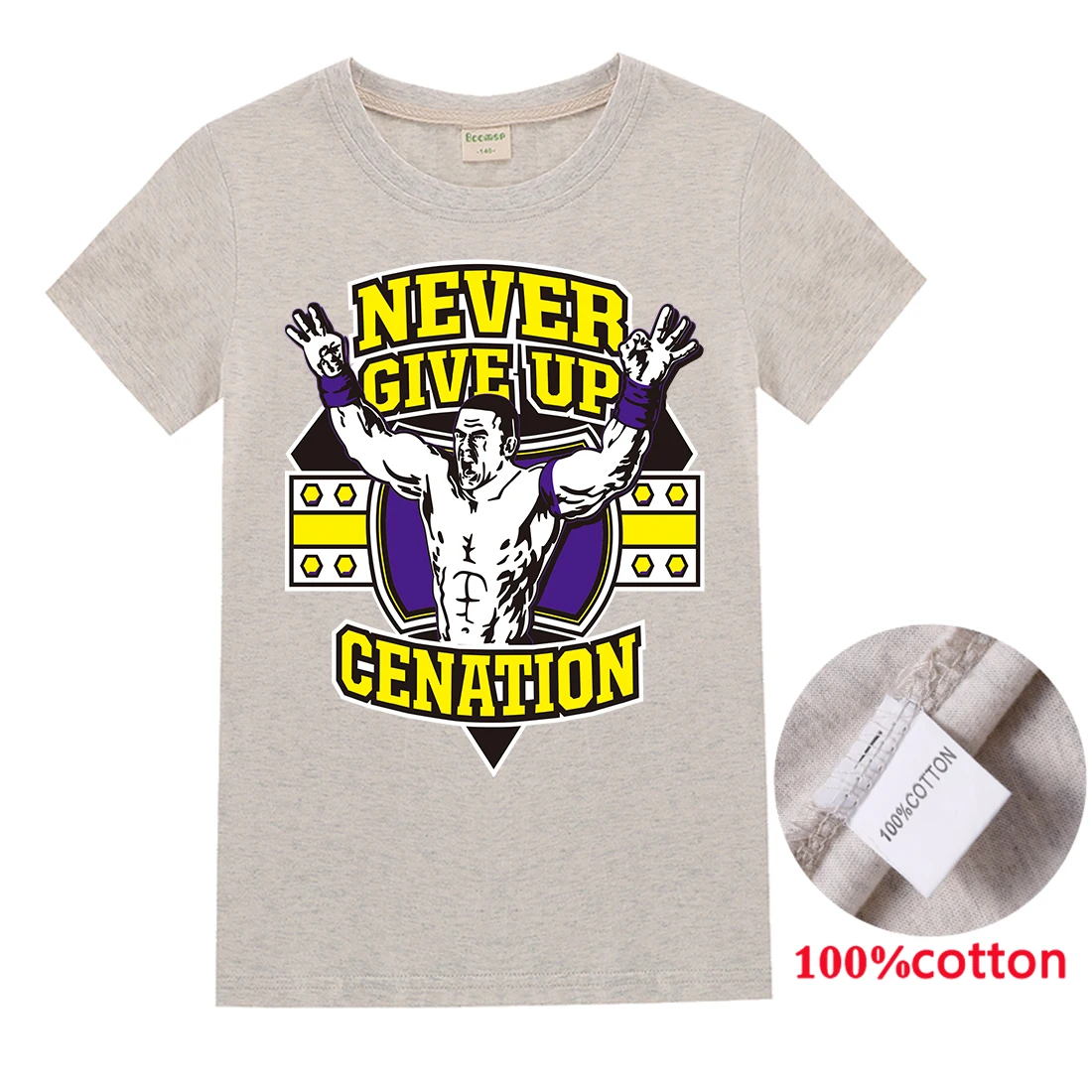 WWE John цена/детская футболка Топы для маленьких девочек хлопковая одежда рубашка