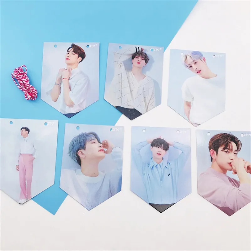 7 шт./компл. Kpop GOT7 Mark Jackson YoungJae Bangtan Boys JK V Suga LOMO подвесной флаг для фото настенная