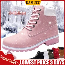 2021 Hot New Autumn Early Winter Shoes Women Flat Heel Boots Fashion Keep Warm Womens Boots Brand Woman Ankle Botas Camouflage