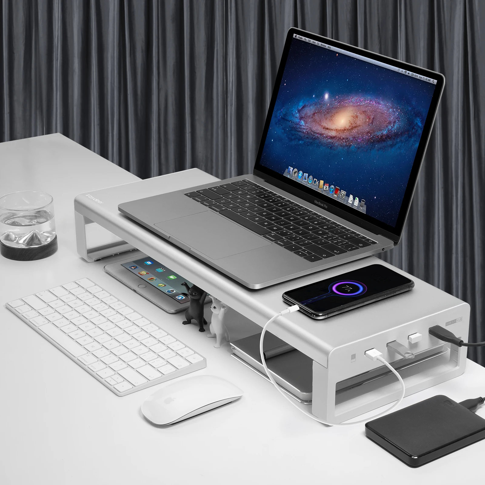 Алюминиевый металлический подставка для монитора с USB 3.0 поддержка передачи