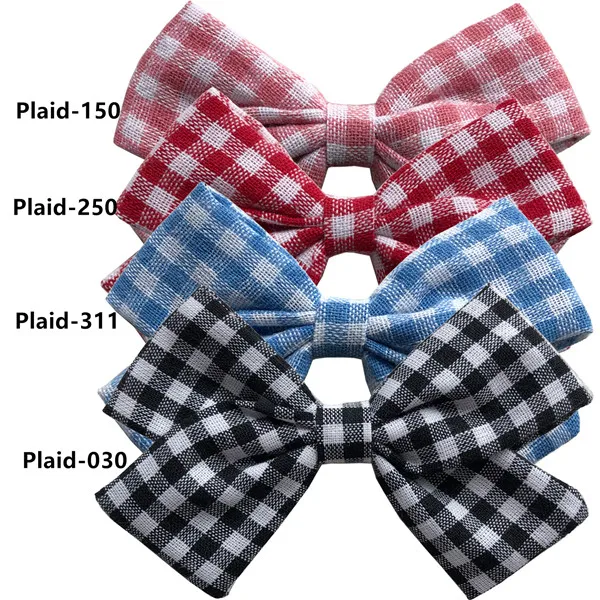 Plaid Sets 4 шт. тканевые заколки-бантики для волос заколки для волос эксклюзивные тканевые заколки для волос для маленьких девочек аксессуары для волос - Цвет: Plaid Sets