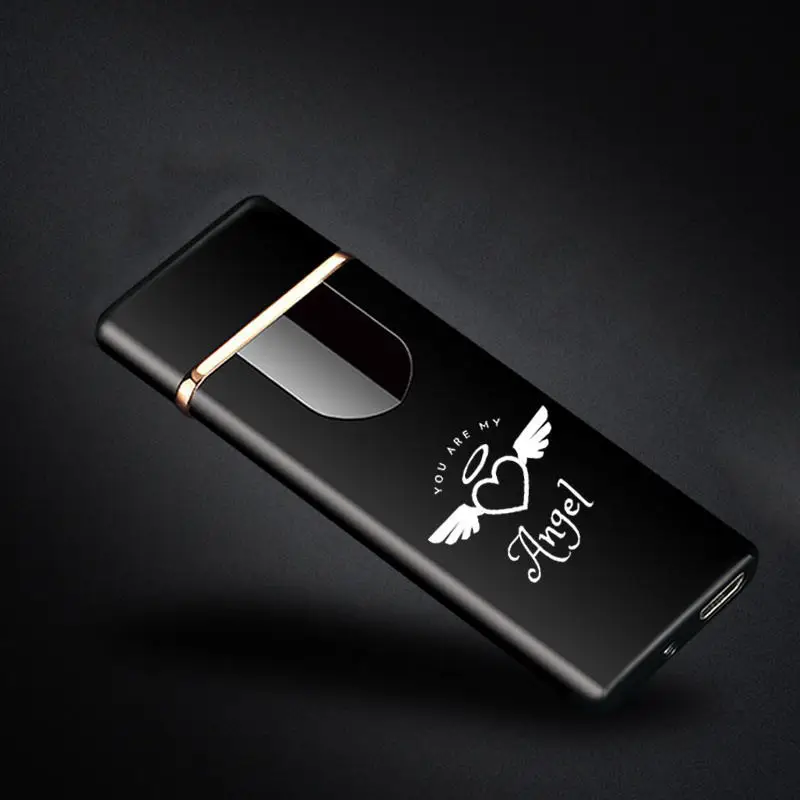 705 angel Новая usb зарядка Зажигалка сенсорная Индукционная тонкая перезаряжаемая Зажигалка для сигарет ветрозащитная металлическая электрическая зажигалка гаджеты для мужчин - Цвет: 705 angel