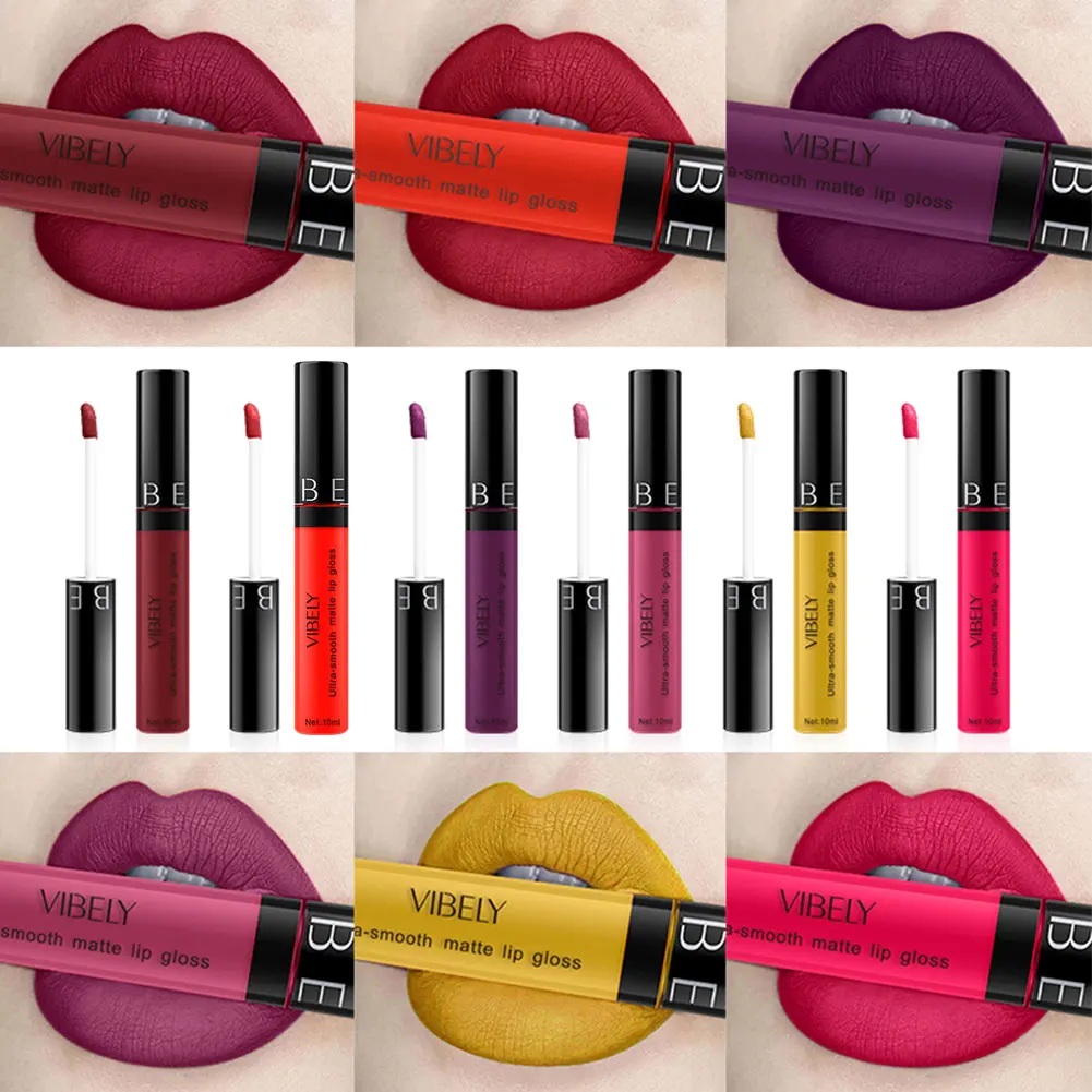 

Nonstick Cup Matte Liquid Lipstick Waterproof Lip Gloss Long Lasting Velvety High Pigmented Lip Makeup Gift Set For Women Girls