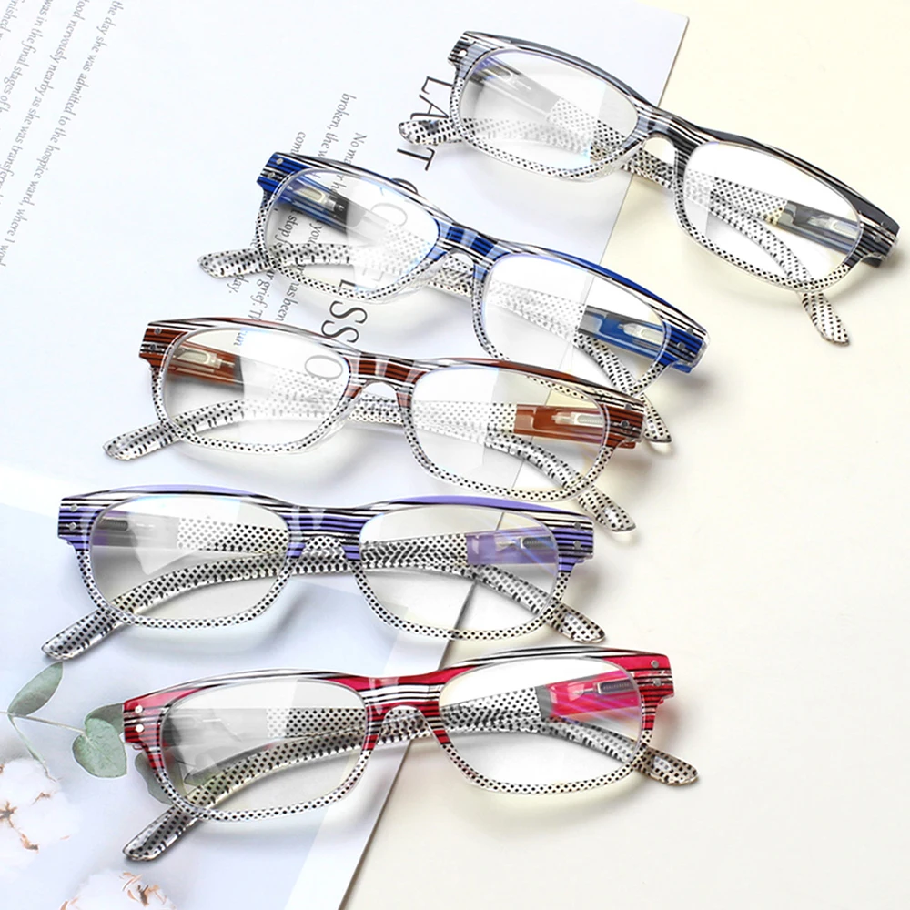 

Henotin Reading Glasses Fashion Ladies Spring Hinge Readers with Pattern Print Diopter +1.0+2.0+3.0+4.0+5.0+6.0