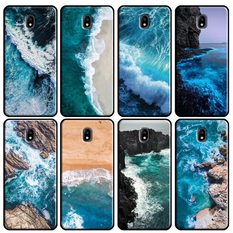 Blue sea waves Case For Samsung Galaxy J7 J3 J5 2017 A3 A5 2016 J4 J6 A8 A6 Plus J2 Core J8 2018 Case images - 1