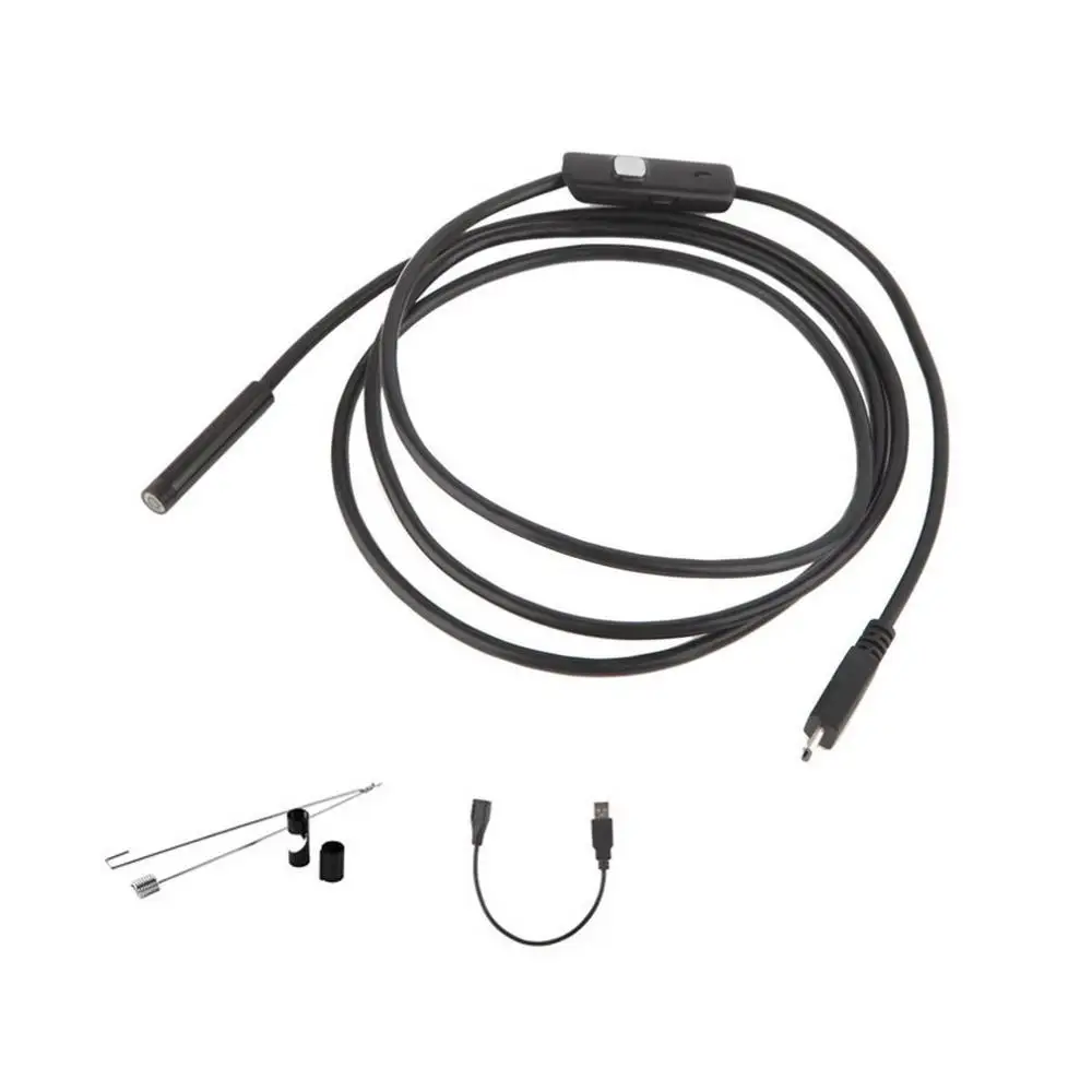 

Black 6 LED 7mm Lens Cable Waterproof Mini USB Inspection Borescope Camera For Android Phone Smartphone For PC Inspection Camera