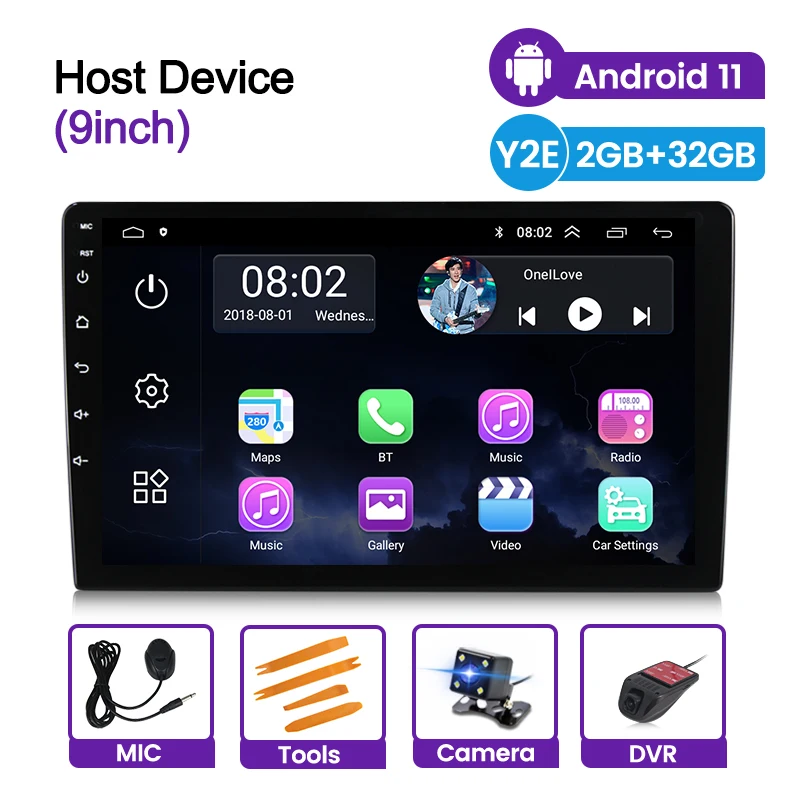 Автомобильная Мультимедийная система универсальная мультимедийная на Android 2 Гб