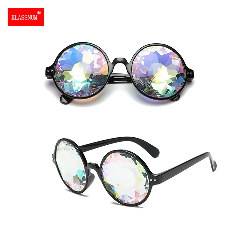 Круглая рамка голографические калейдоскоп Для мужчин женщин солнцезащитные