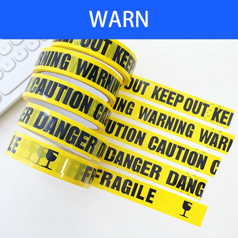 

2.4cm*25m Warning Tape With Marks Creative Remind Danger, Caution, Fragile, Keep Out, Warning Safety Adhesive Tapes Decoration