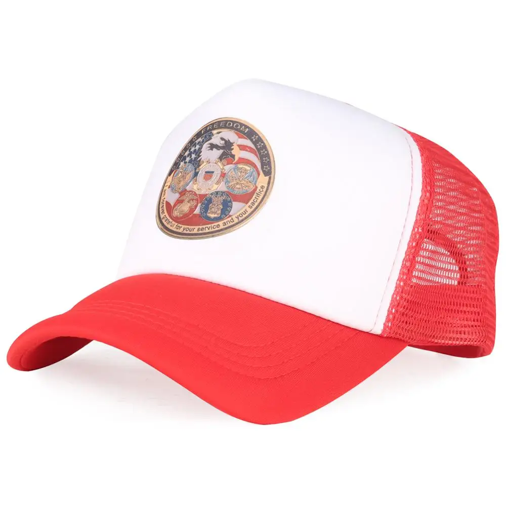Сетчатая бейсболка кепка Американский военный значок сувенир удобные флаги США