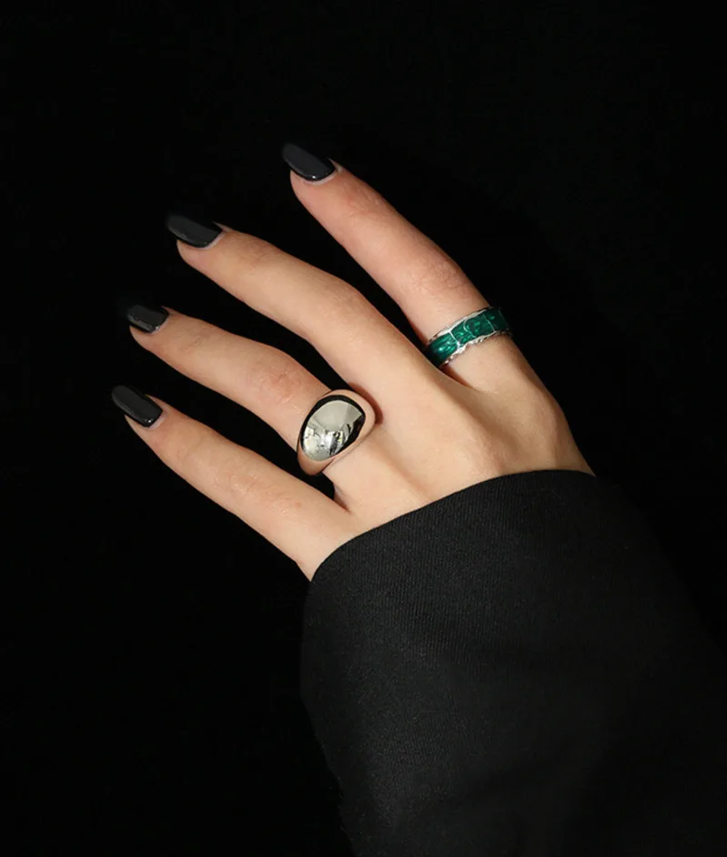 

Big Rings For Women Sterling Silver 925 Minimalist Geometric Gold Trendy Adjustable Ring Joyas De Plata 925 Mujer Fine Jewelry