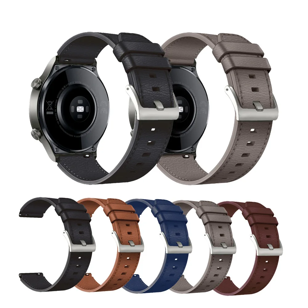 

22mm Quick Release Straps For Huawei Watch GT 2 pro Original Wristband Genuine Leather Band Bracelet For Samsung Galaxy 3 45mm