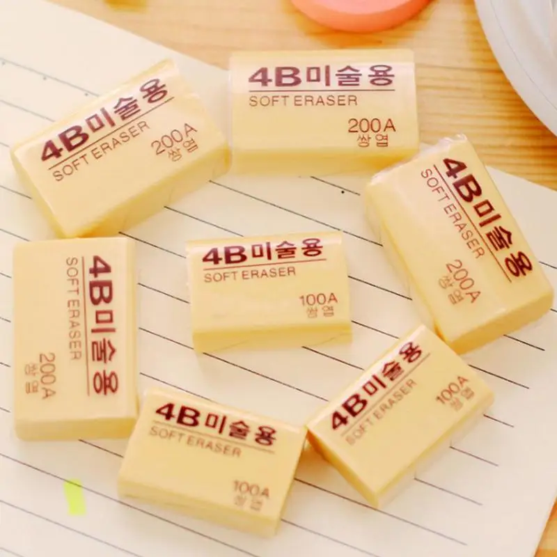 5 Pcs 4B Pencils Eraser Drawing Writing Rubber Erasers Student Stationery As Prize Gift Office School Supplies | Канцтовары для