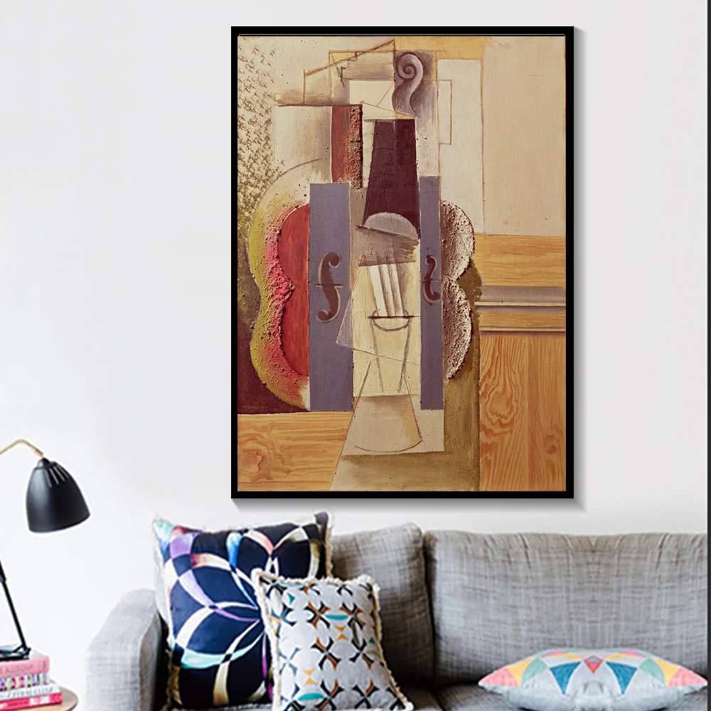 Скрипка музыкальные абстрактные постеры инструменты холст печать картина для