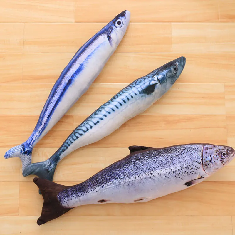 Мягкая Плюшевая 3D игрушка для кота в форме рыбки интерактивный подарок