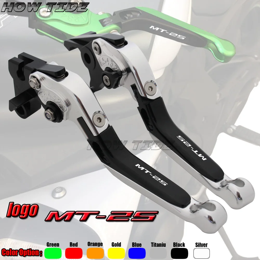 

LOGO MT-25 For YAMAHA MT-25 MT25 MT 25 2015 2016 Motorcycle Accessories Folding Extendable Brake Clutch Levers