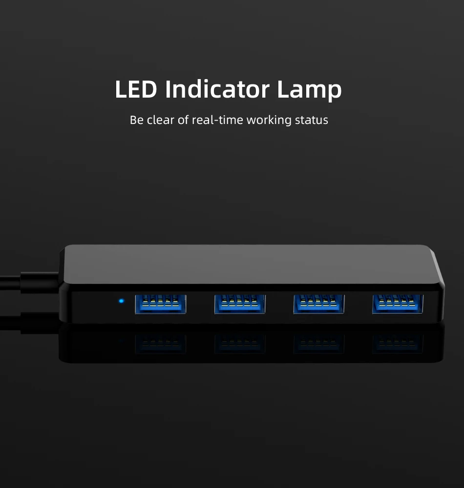 USB 3,0 концентратор Мульти USB разветвитель 4 порта расширитель несколько USB 3 Hab с питанием адаптер со светодиодным индикатором USB3.0 концентратор с переключателем для ПК
