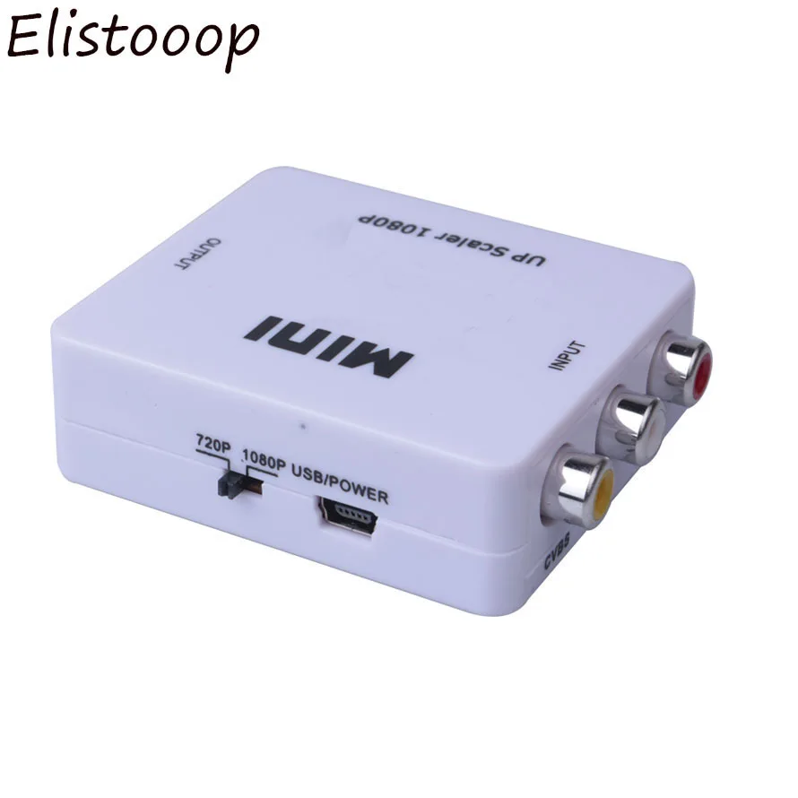 Мини RCA AV CVBS к HDMI-совместимый преобразователь видеоадаптер для HD ТВ ПК DVD Xbox