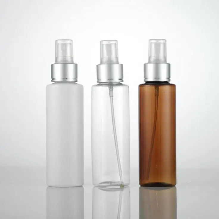 

100pcs 120ml Round Plastic Spray Bottle Aluminum Nozzle, Empty Fine Mist Spray Pump Container Bottles Free Shipping SN871