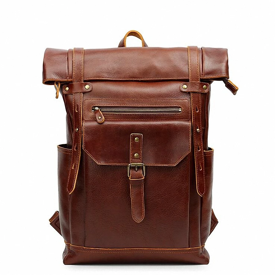 

Crazy Horse Genuine Leather Men Large Backpacks Cow Leather Laptop Rucksack Vintage Real Leather School Bag Daypack For men