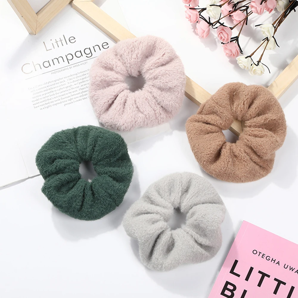 Осенне зимняя эластичная резинка для волос тиара женская простая однотонная