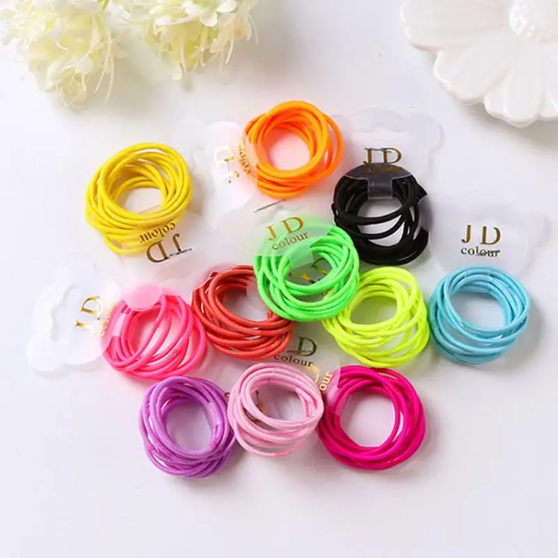10PCS/lot Children Scrunchy Girls Hair Bands Small Baby Headwear Multicolor Disposable Rubber Band Accessories Kids Headwear