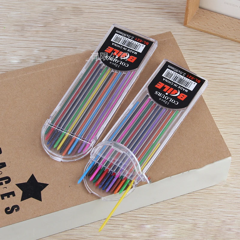 12 pcs/set 2.0mm color Colorful painting pencil refill 2*90mm | Канцтовары для офиса и дома