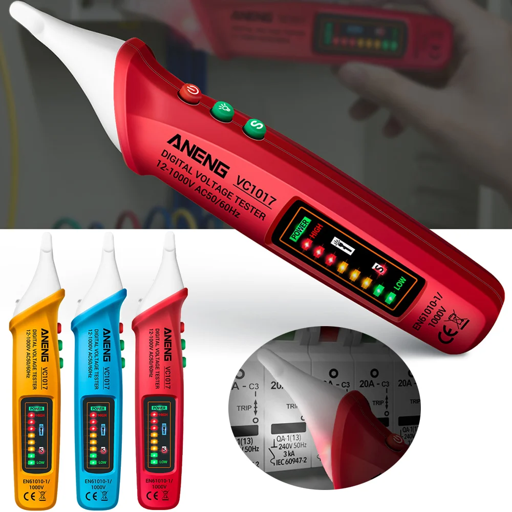 

VC1017 Non-contact Pen Style LED Lights Electric Tools Sensor Tester Alarm Digital Intelligent AC Power Outlet Voltage Meter