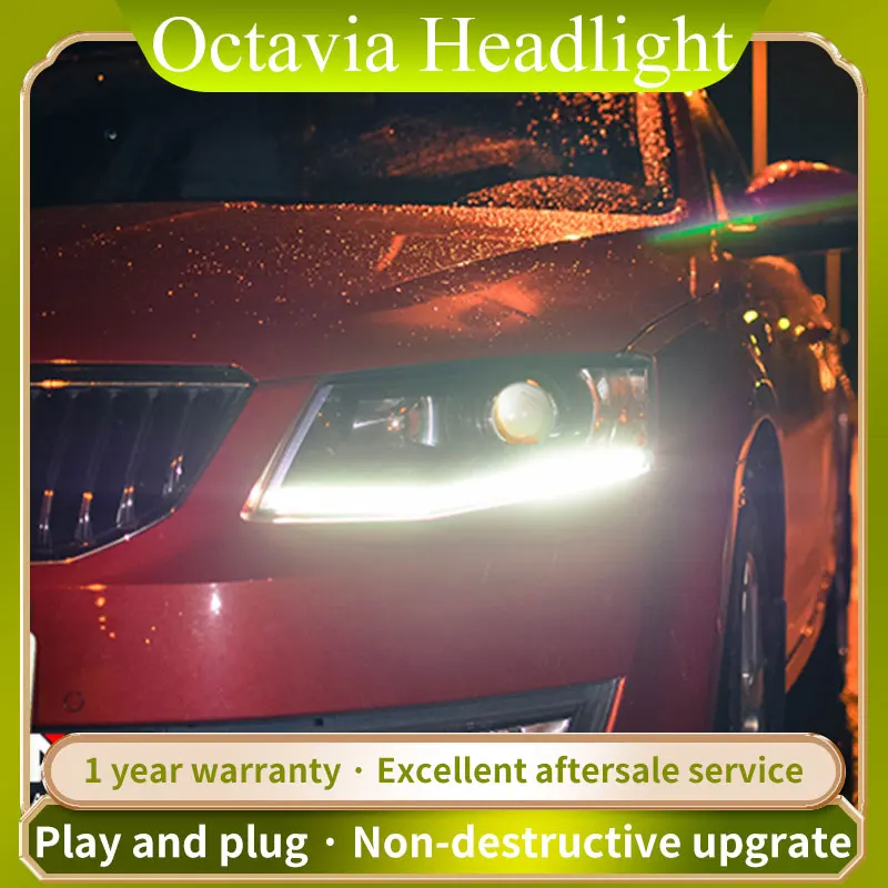 

Фары для Skoda Octavia, передняя фара 2015 2016 2017 LED DRL