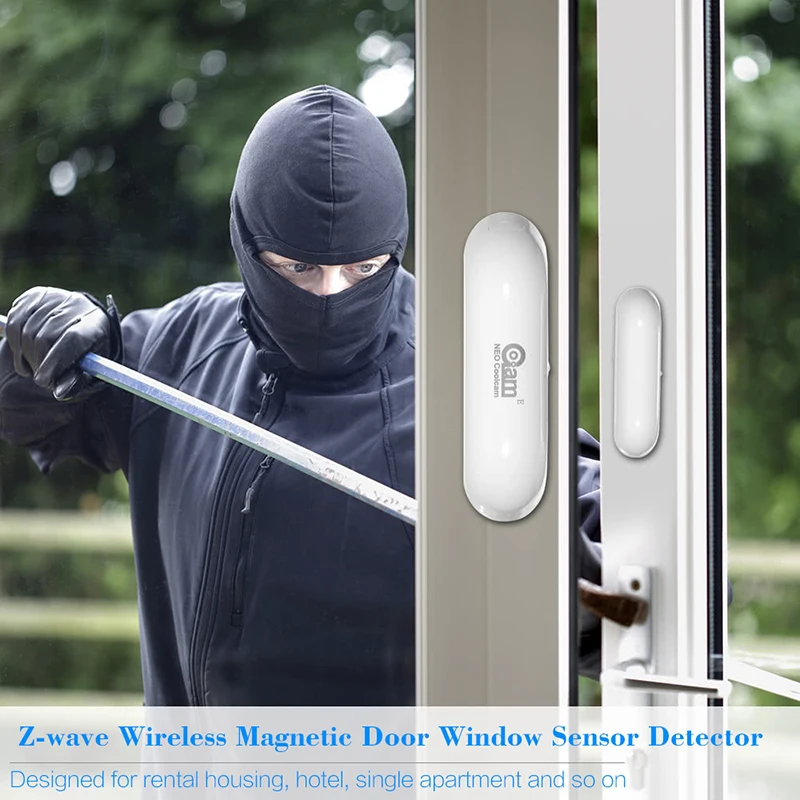 COOLCAM 4PCS/Lot Zwave Plus Door Window Sensor Contact EU 868.4MHZ Instant Alert Magnet Lock Security | Безопасность и защита