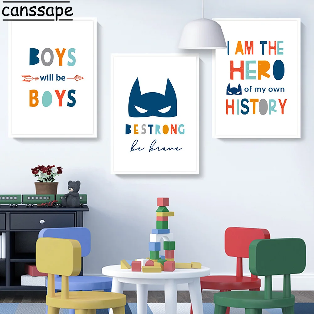 Синий маска Печать на холсте цитаты постер к фильму Стрела Детская настенная