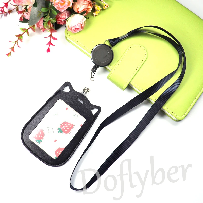 С милым рисунком кота Форма искусственная кожа удостоверение личности держателя