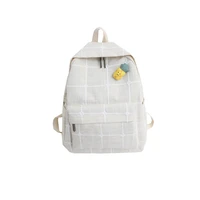 4pcslot korean style backpack for teenage girls middle school bag vintage plaid backpack female rucksack sac a dos