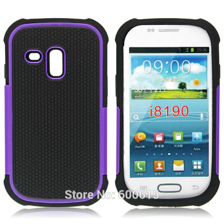 Зернистый пластиковый чехол Amor для samsung Galaxy S3 mini i8190 Противоударная задняя крышка - Цвет: Фиолетовый