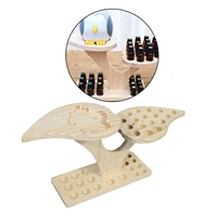 36 slots wooden essential oils stand diffuser holder carousel box bamboo holder 2 tier height aromatherapy organizer tray