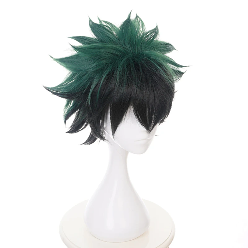 Парик My Boku no Hero моя Академия Izuku Midoriya короткие зеленые черные синтетические