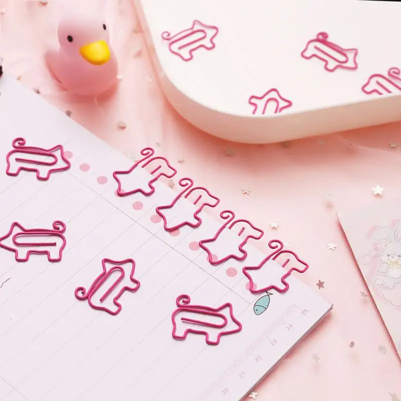 

Creative Pig Bookmark Cartoon Small Cute Roll Tail Pig Soft Cute Paper Clip Office Supplies Office Binding Supplies Paperclips