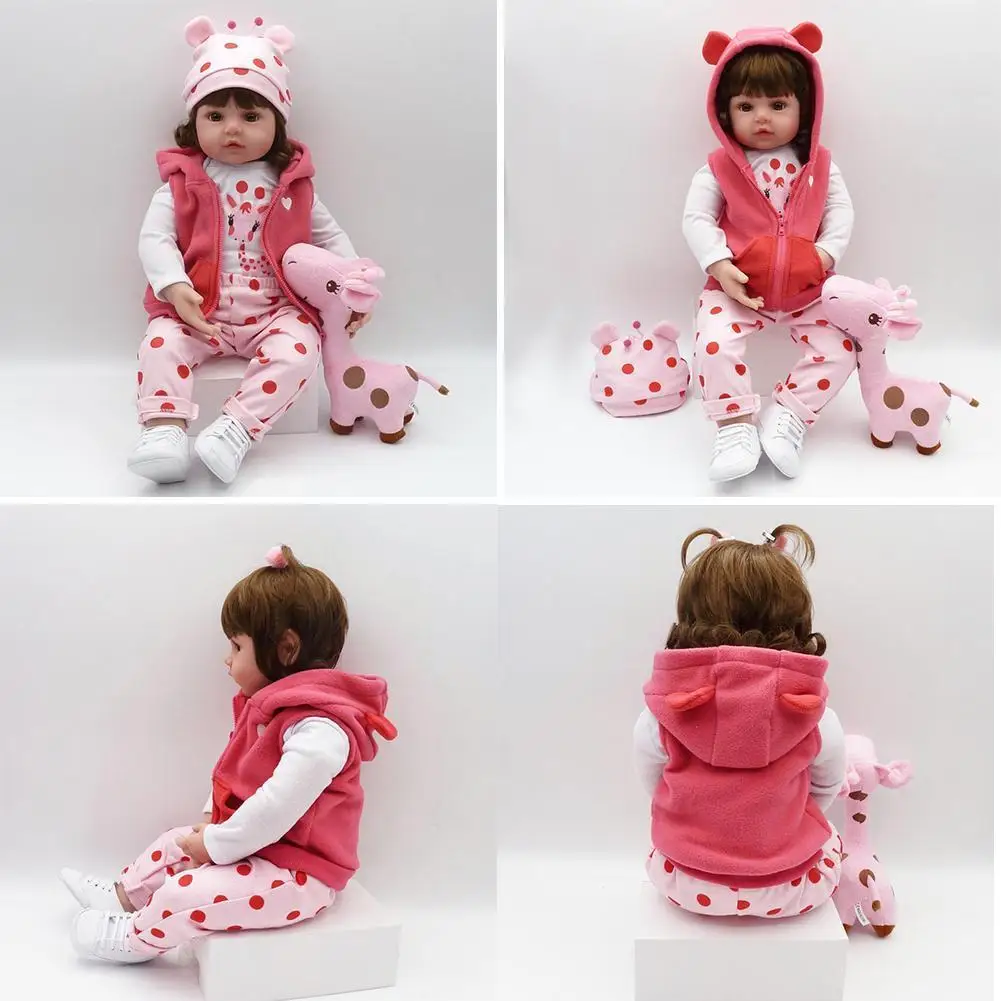 

47cm Dolls For Girls High Quality Silicone Lifelike Dolls Skin Toys Cute Accompany Toy For Girl Soft Real Gift Baby Baby B3Y0