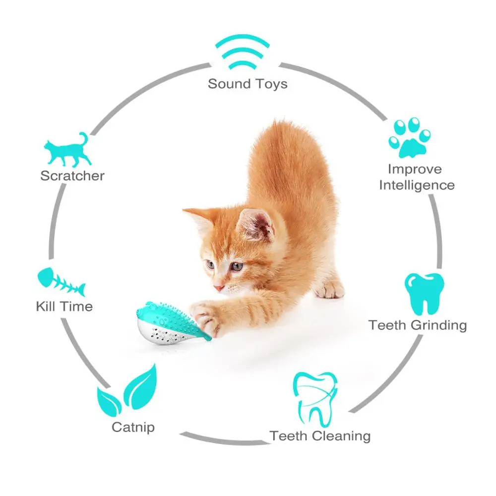 Pet Cat Toothbrush Toy Fish Shape Catnip Flavor Silicone Molar Stick Teeth Cleaning For Cats Kitten Chew | Дом и сад