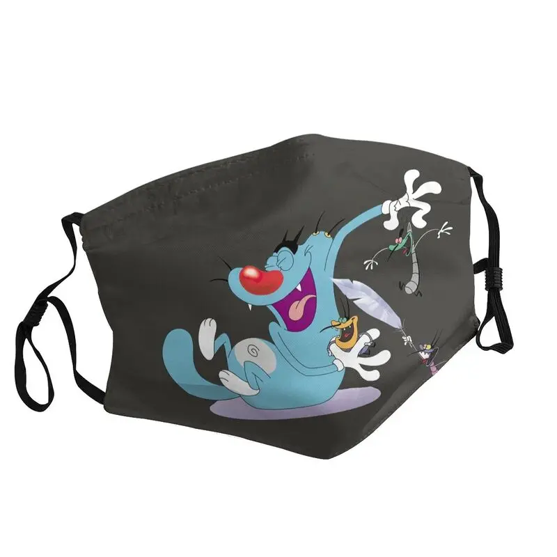 

Многоразовая маска Oggy и тараканов для взрослых, анимационная аниме-пленка, маска для лица, пылезащитный чехол, респиратор, маска для рта