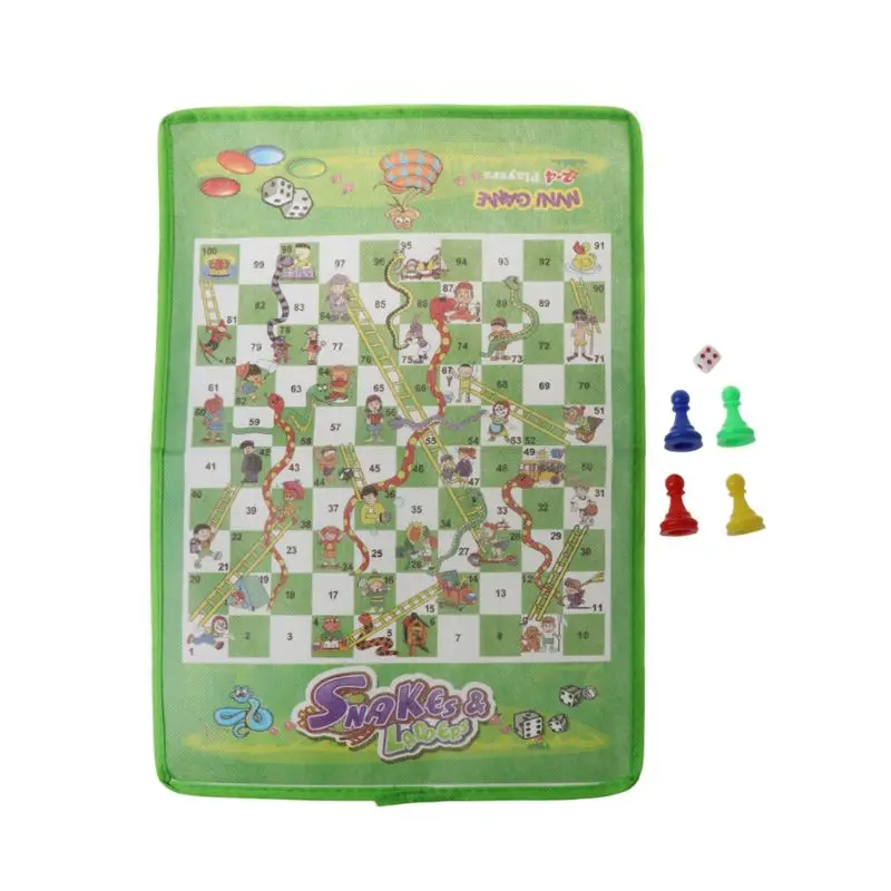 

2022 New Snake and Ladder Kids Flying Chess Non-woven Fabric Portable Family Board Game